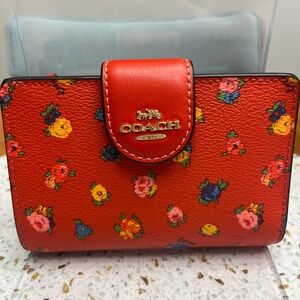 Coach Red Floral Women's Wallet